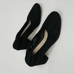 ASOS Elastic Top Slip on Pull Tab Black Pump
